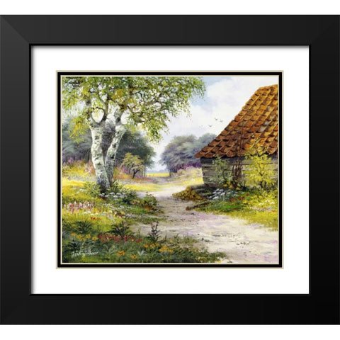 Path Black Modern Wood Framed Art Print with Double Matting by Withaar, Reint