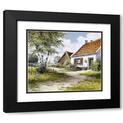 Sommer Black Modern Wood Framed Art Print with Double Matting by Withaar, Reint