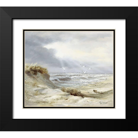 Skyfall Black Modern Wood Framed Art Print with Double Matting by Withaar, Reint