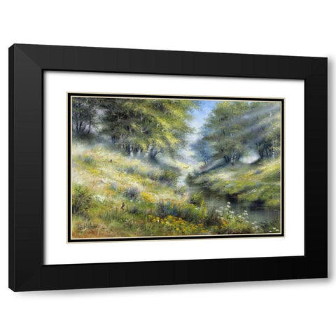 Early morning Black Modern Wood Framed Art Print with Double Matting by Withaar, Reint