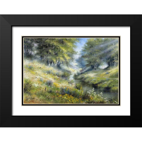 Early morning Black Modern Wood Framed Art Print with Double Matting by Withaar, Reint