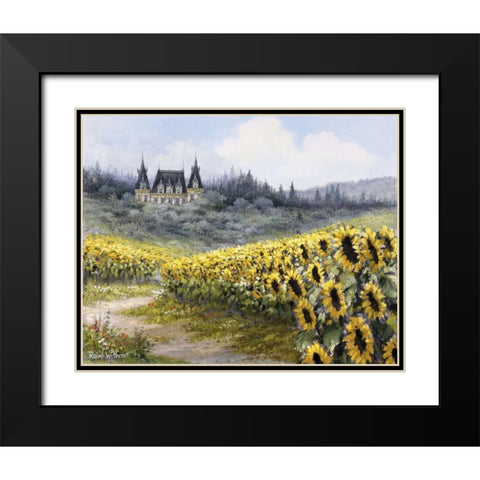 Sunflowers Black Modern Wood Framed Art Print with Double Matting by Withaar, Reint