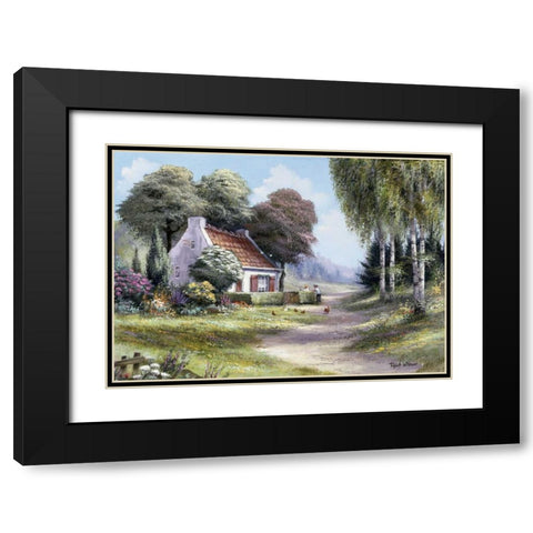 Sandway I Black Modern Wood Framed Art Print with Double Matting by Withaar, Reint