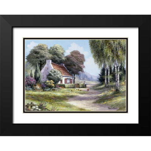 Sandway I Black Modern Wood Framed Art Print with Double Matting by Withaar, Reint