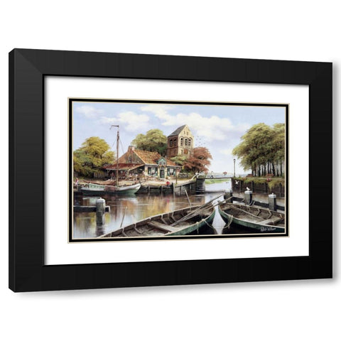 Dutch waterhouse Black Modern Wood Framed Art Print with Double Matting by Withaar, Reint