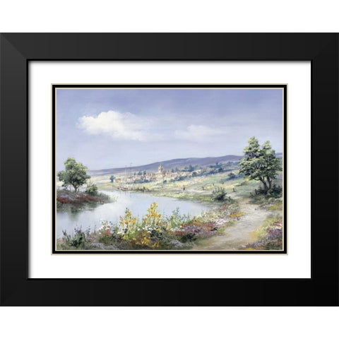 Lake way Black Modern Wood Framed Art Print with Double Matting by Withaar, Reint