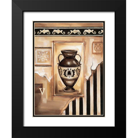 Vase II Black Modern Wood Framed Art Print with Double Matting by Fields, Wendy