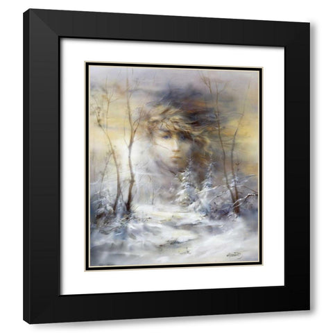 Winter Black Modern Wood Framed Art Print with Double Matting by Haenraets, Willem