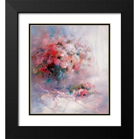 Bouquet of roses Black Modern Wood Framed Art Print with Double Matting by Haenraets, Willem