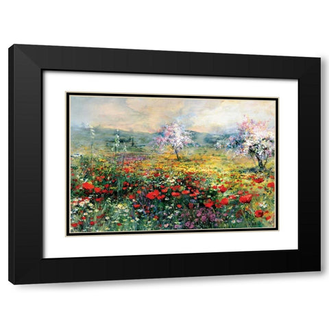 Between the poppies Black Modern Wood Framed Art Print with Double Matting by Haenraets, Willem