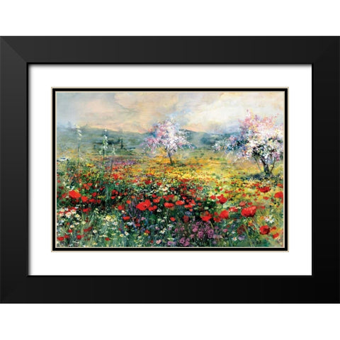 Between the poppies Black Modern Wood Framed Art Print with Double Matting by Haenraets, Willem