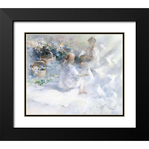 Sisters Black Modern Wood Framed Art Print with Double Matting by Haenraets, Willem