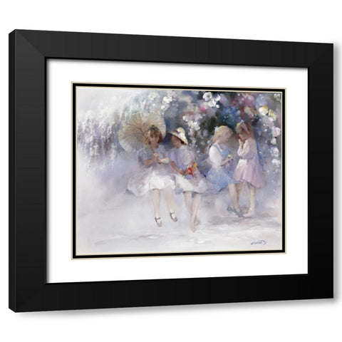 Friends Black Modern Wood Framed Art Print with Double Matting by Haenraets, Willem