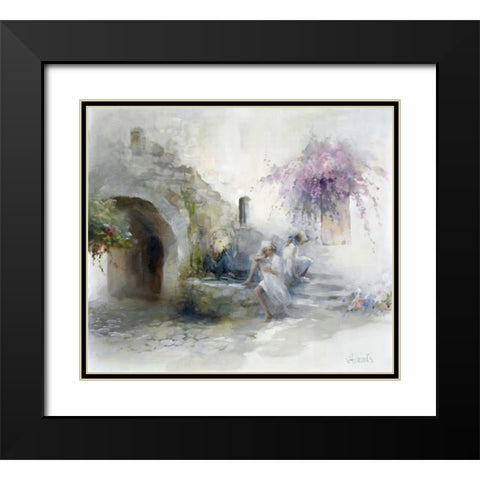 Teen-agers Black Modern Wood Framed Art Print with Double Matting by Haenraets, Willem