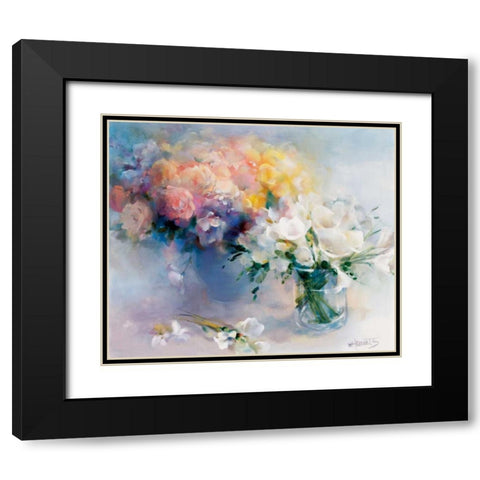 Rhyme of flowers Black Modern Wood Framed Art Print with Double Matting by Haenraets, Willem