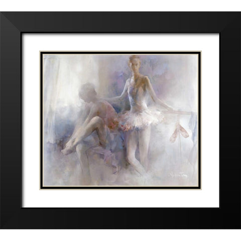 Ballet-girls Black Modern Wood Framed Art Print with Double Matting by Haenraets, Willem