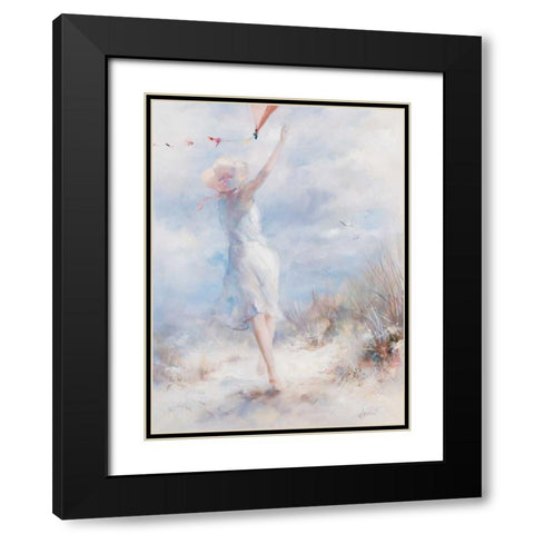 Fly a kite Black Modern Wood Framed Art Print with Double Matting by Haenraets, Willem