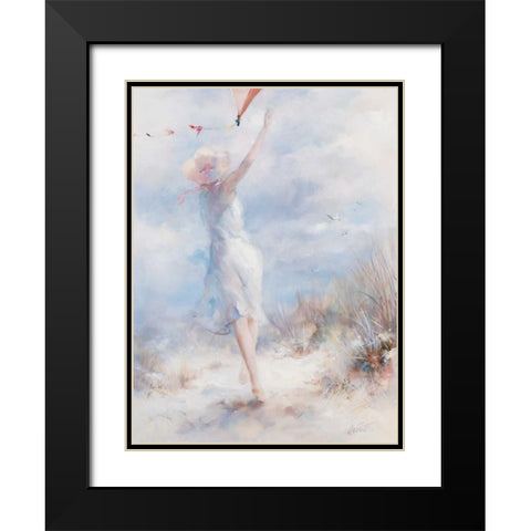 Fly a kite Black Modern Wood Framed Art Print with Double Matting by Haenraets, Willem