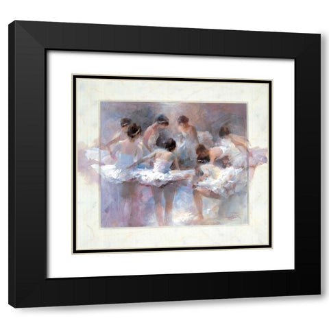 Ballarinas Black Modern Wood Framed Art Print with Double Matting by Haenraets, Willem
