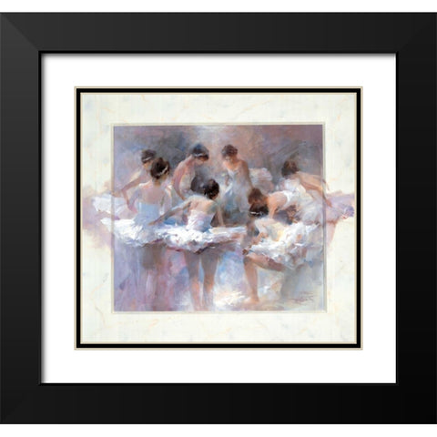Ballarinas Black Modern Wood Framed Art Print with Double Matting by Haenraets, Willem