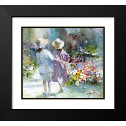 Girls Black Modern Wood Framed Art Print with Double Matting by Haenraets, Willem