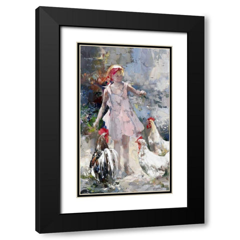 Feathered friends Black Modern Wood Framed Art Print with Double Matting by Haenraets, Willem