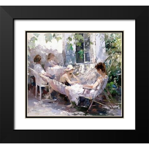 Tell me a story Black Modern Wood Framed Art Print with Double Matting by Haenraets, Willem