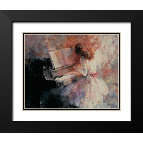 Romantic rhythm Black Modern Wood Framed Art Print with Double Matting by Haenraets, Willem