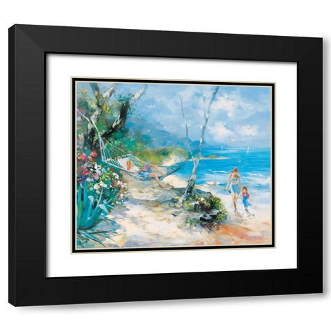 Serenity Black Modern Wood Framed Art Print with Double Matting by Haenraets, Willem