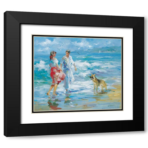 Happy family I Black Modern Wood Framed Art Print with Double Matting by Haenraets, Willem