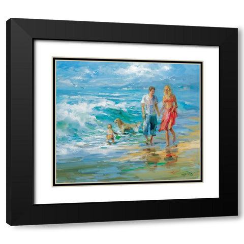 Happy family II Black Modern Wood Framed Art Print with Double Matting by Haenraets, Willem