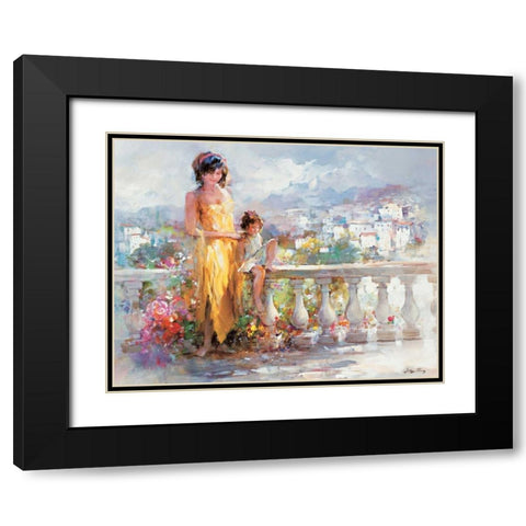 Happy together Black Modern Wood Framed Art Print with Double Matting by Haenraets, Willem