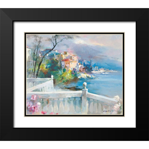 Staring at the distance Black Modern Wood Framed Art Print with Double Matting by Haenraets, Willem