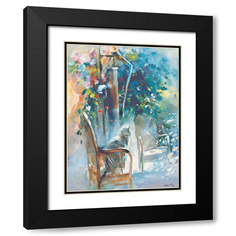 Restful garden Black Modern Wood Framed Art Print with Double Matting by Haenraets, Willem