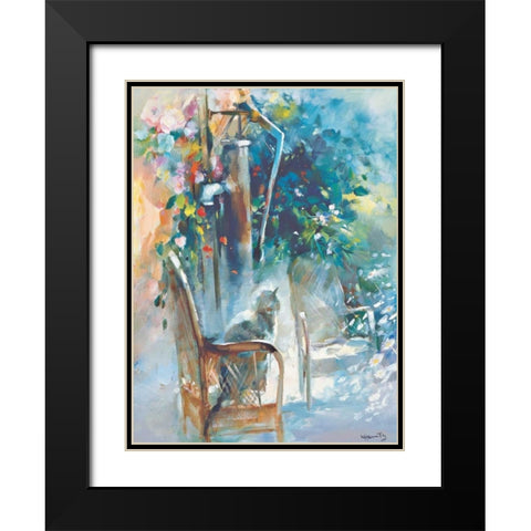 Restful garden Black Modern Wood Framed Art Print with Double Matting by Haenraets, Willem