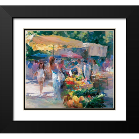 Market Tuni Black Modern Wood Framed Art Print with Double Matting by Haenraets, Willem