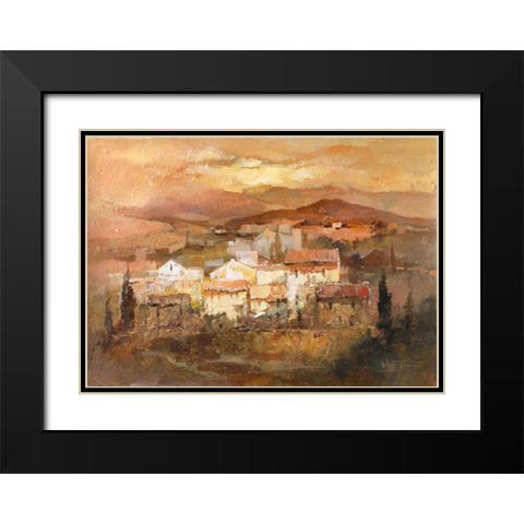 Italian village II Black Modern Wood Framed Art Print with Double Matting by Haenraets, Willem