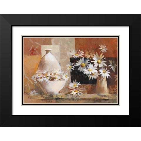 Vintage flowers II Black Modern Wood Framed Art Print with Double Matting by Haenraets, Willem