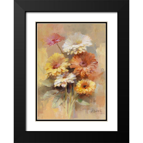 Floral bouquet I Black Modern Wood Framed Art Print with Double Matting by Haenraets, Willem