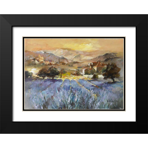 Toscanic romance I Black Modern Wood Framed Art Print with Double Matting by Haenraets, Willem