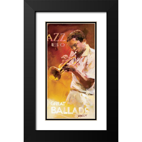 Jazz 1 Black Modern Wood Framed Art Print with Double Matting by Haenraets, Willem