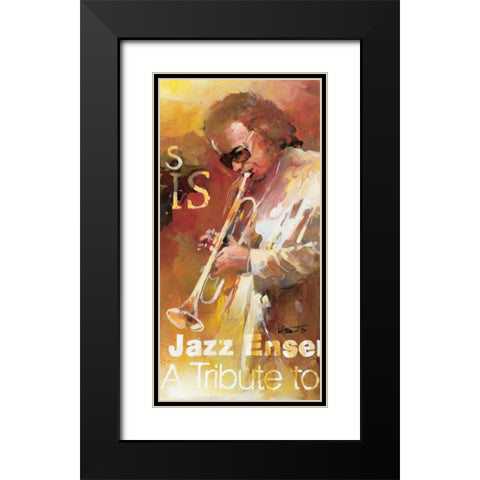 Jazz 3 Black Modern Wood Framed Art Print with Double Matting by Haenraets, Willem