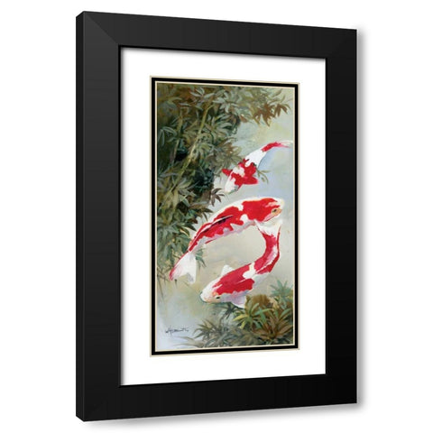 Koi 1 Black Modern Wood Framed Art Print with Double Matting by Haenraets, Willem