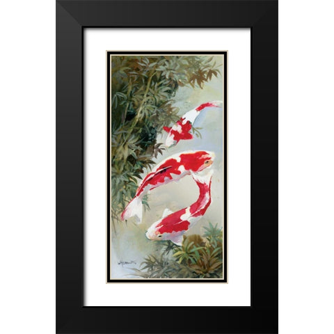 Koi 1 Black Modern Wood Framed Art Print with Double Matting by Haenraets, Willem