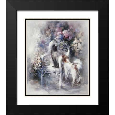 Friendship Black Modern Wood Framed Art Print with Double Matting by Haenraets, Willem