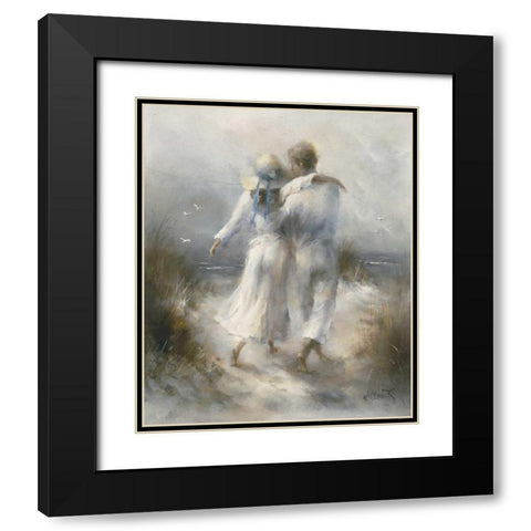 Romantic Black Modern Wood Framed Art Print with Double Matting by Haenraets, Willem