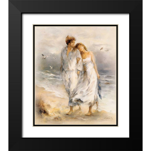 In love Black Modern Wood Framed Art Print with Double Matting by Haenraets, Willem