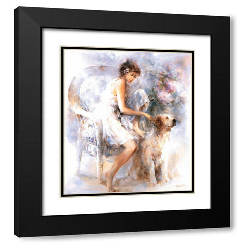 Friendship Black Modern Wood Framed Art Print with Double Matting by Haenraets, Willem