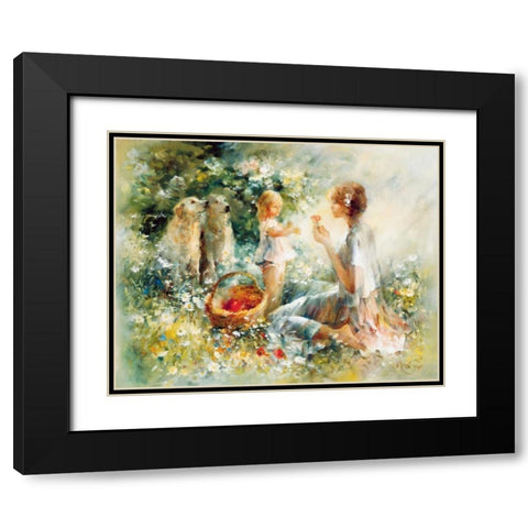 Picnic Black Modern Wood Framed Art Print with Double Matting by Haenraets, Willem