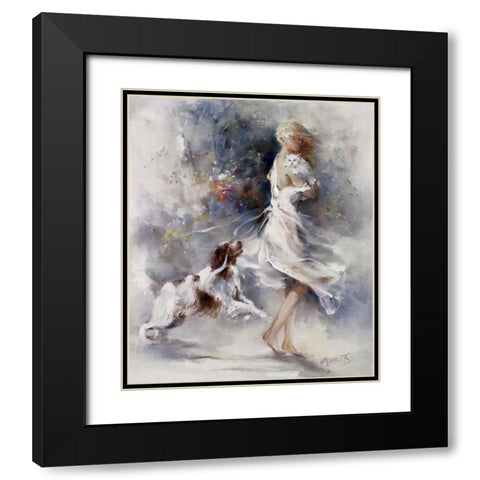 Rivalry Black Modern Wood Framed Art Print with Double Matting by Haenraets, Willem